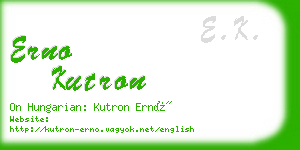 erno kutron business card